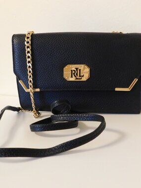 Ralph Lauren Black Leather Evening Bag